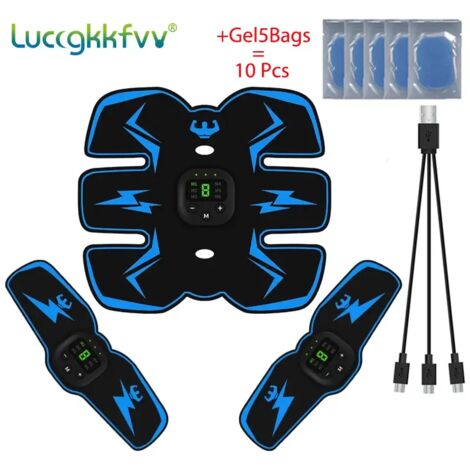 Stimulateur musculaire EMS rechargeable USB sans fil pour fessiers, hanches et abdominaux - Appareil de massage amincissant pour le corps et le fitness02217-AquaForge