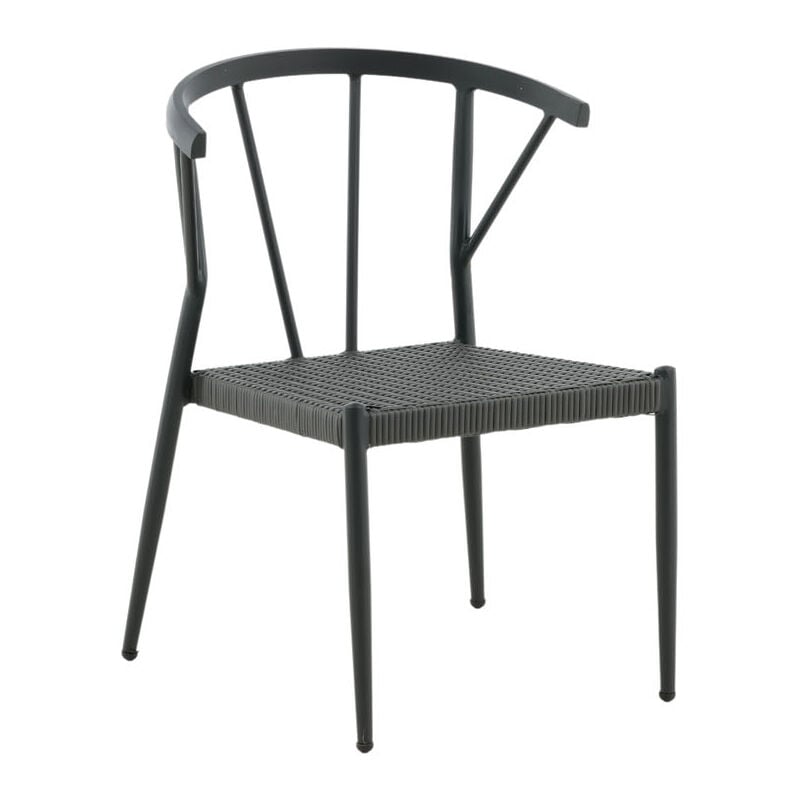 Stina Chaise de jardin empilable, noir.