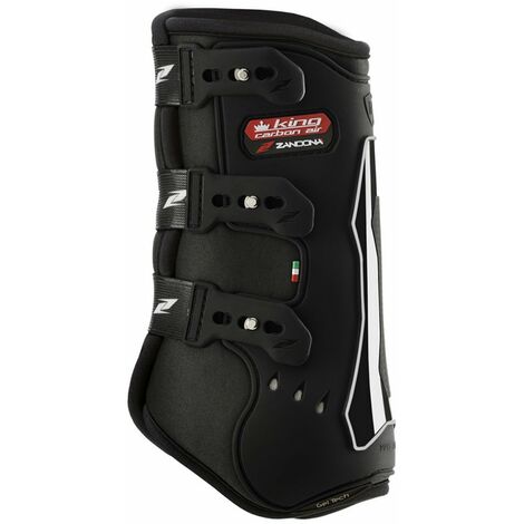 Stinchiere anteriori da dressage Zandonà per cavalli KING CARBON AIR con fibra di carbonio e chiusura a sgancio rapido: L, Nero