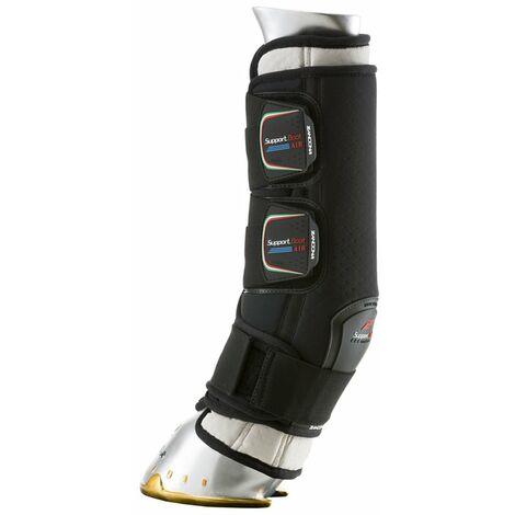 Stinchiere posteriori Zandonà da riposo o da trasporto per cavalli SUPPORT BOOT con sottofascia intercambiabile e chiusura elastica in tessuto a strappo: S, Nero