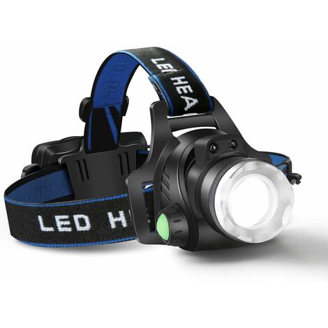 Stirnlampe, USB wiederaufladbare LED-Stirnlampe, T6 wasserdichte Stirnlampe mit 4 Modi und verstellbarem Stirnband, perfekt für Camping, Wandern, Jagen