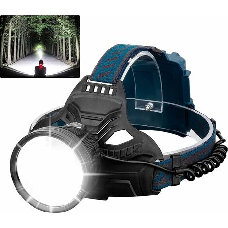 Stirnlampe Wiederaufladbare LED-Stirnlampe für Erwachsene, 90.000 Lumen superhelle Stirnlampe 90° verstellbar 4 Modi IPX5 wasserdicht USB wiederaufladbare Stirnlampe für Camping Rennen Jagd Radfahren