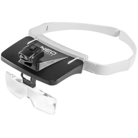 Stirnlupe mit 2 LED-Leuchten und 5 Wechselobjektiven im Etui