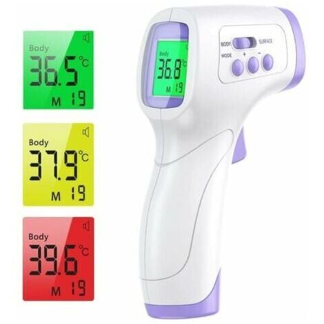 Stirnthermometer für Erwachsene, Infrarot-Thermometer mit Fieberalarm, 2-in-1-Stirnthermometer ohne Berührung mit Speicherfunktion und LCD-Bildschirm