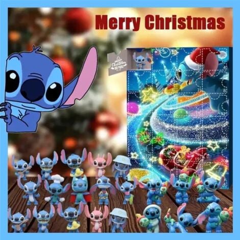 COOCHEER Stitch Calendrier de l'avent de Noël 2025: Calendrier de l'Avent de Noël Idéal de 24 Jours - Cadeau Surprise pour Les Filles, Les Garçons et Les Enfants