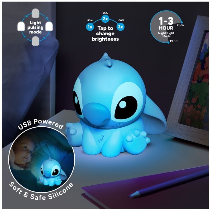 Paladone - Stitch Squishy Lamp - Officially Licensed de Desk Lamp de Disney, décoration de Chambre de Games et produits dérivés pour garçons et