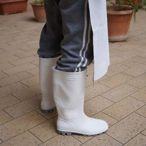 Stivale in pvc bianco mod. ginocchio n  44