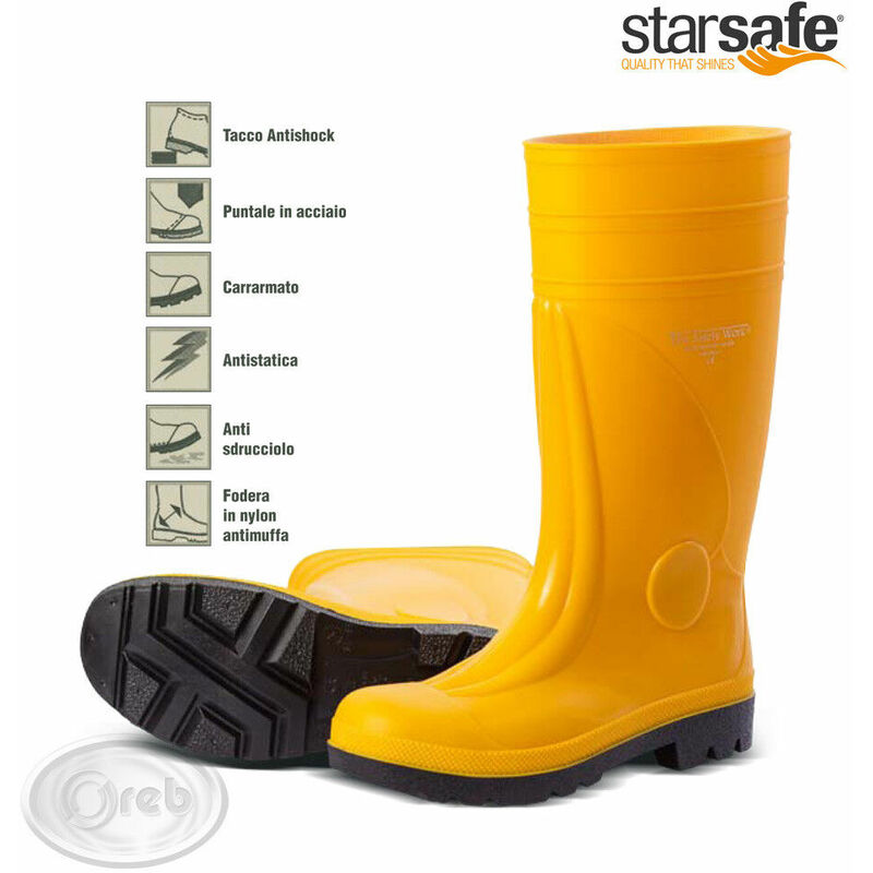 Stivale pvc gomma nitrilica antiscivolo puntale