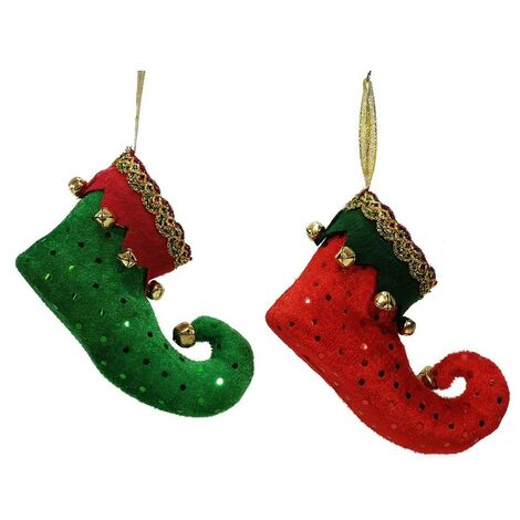 Stivale scarpa Giullare addobbi natalizi palline per albero natale decorazioni 6pz cm9 particolari