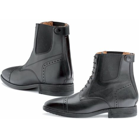 Stivaletti da equitazione in pelle con stringhe elasticizzate: 41, nero