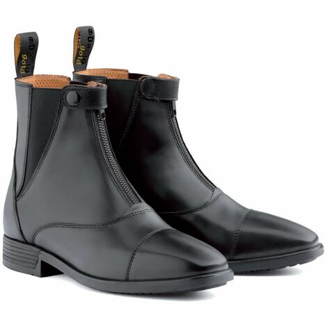 Stivaletti da equitazione in pelle con zip anteriore: 37, nero (10)