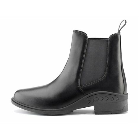Stivaletti da equitazione in vera pelle vitello foderato con suona in gomma antiscivolo: 38, nero (10)