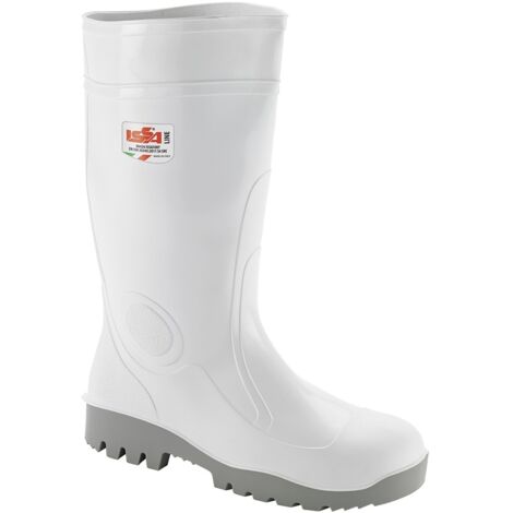 Stivali Bianchi Antinfortunistici S4 con Puntale di Protezione Bianco 43