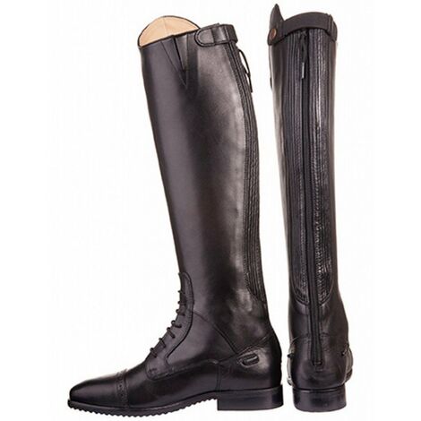 Stivali da equitazione in pelle per donna e bambini modello Valencia versione standard  : 36, nero 9100