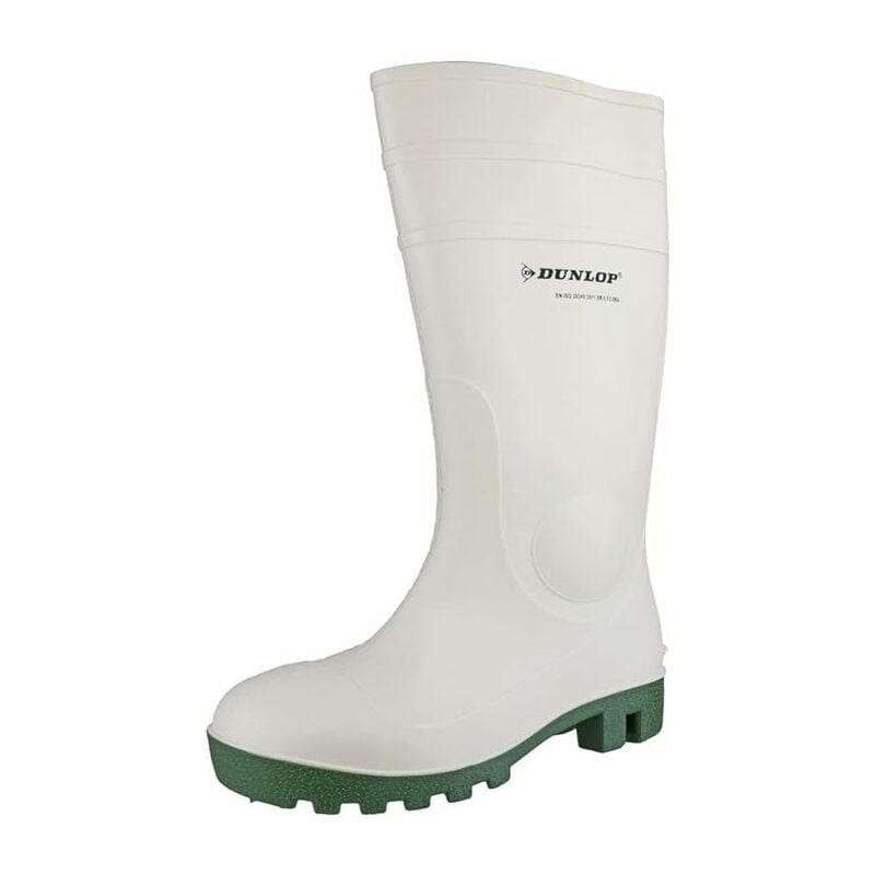 Dunlop - stivali di sicurezza in pvc bianco/verde
