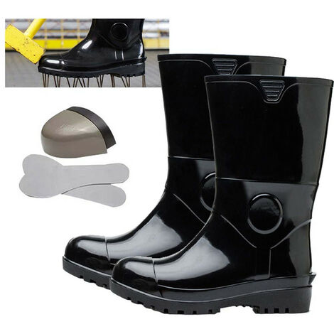 Stivali da pioggia per la sicurezza sul lavoro Infrangibili Resistenti all'usura Resistenti alla perforazione Resistente agli acidi e agli alcali Stivali da pioggia di sicurezza per il cantiere (Stiva