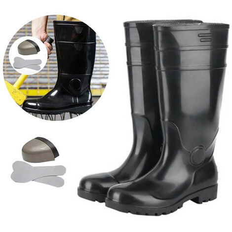 Stivali da pioggia per la sicurezza sul lavoro Infrangibili Resistenti all'usura Resistenti alle forature Resistenti agli acidi e agli alcali Stivali da pioggia di sicurezza per il cantiere (Stivali a