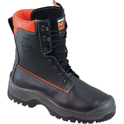 Stivali di sicurezza forestali NoRisk taglia 46 pelle nera / arancione S3 SRC EN20345 / EN17249