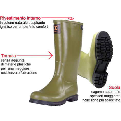 STIVALI DI GOMMA Trento Nero Interno Neoprene Uomo Ginocchio Taglia 43  Wellies EUR 130,00 - PicClick IT