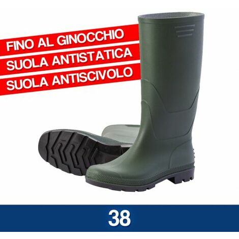 STIVALI IN PVC FINO AL GINOCCHIO DI COLORE VERDE TAGLIA 38