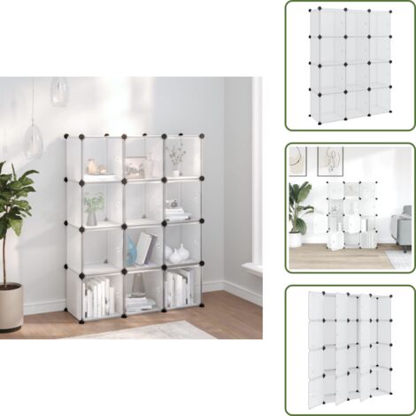 Stoccaggio a cubi - vidaXL Contenitore a Cubo con 12 Cubi e Ante Trasparente PP - Contenitore in plastica