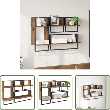 Stoccaggio a parete -  Set mensole da parete 4 pcs Legno vecchio 65 x 25 x 30 cm