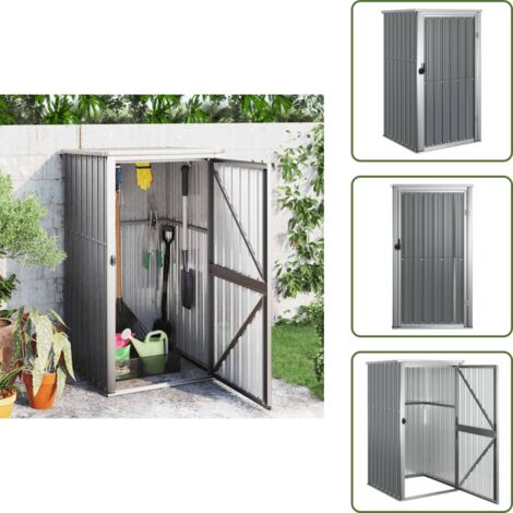 Stoccaggio attrezzi - vidaXL Capanno per Attrezzi Grigio 88x89x161 cm in Acciaio Zincato - Capanno in acciaio zincato