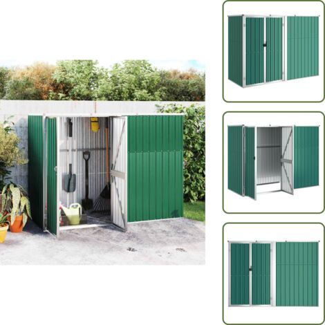 Stoccaggio attrezzi - vidaXL Capanno per Attrezzi Verde 225x89x161 cm in Acciaio Zincato - Capanno in acciaio zincato