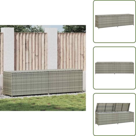 Stoccaggio esterno - vidaXL Baule da Giardino in Polyrattan 200x50x60 cm Grigio - Mobili da giardino