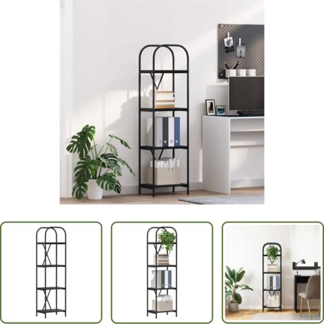 Stoccaggio funzionale -  Libreria Rovere Nero 40 x 30 x 146 cm Legno multistrato