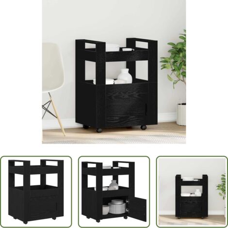 Stoccaggio in cucina -  Carrello da Cucina Rovere nero 60 x 45 x 80 cm