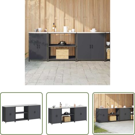 Stoccaggio in cucina -  Set di Stoccaggio per Cucina Altro 3 pcs Antracite Acciaio