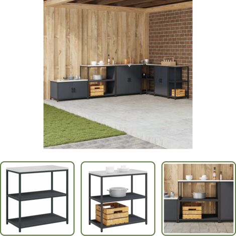 Stoccaggio in cucina -  Stoccaggio in cucina Antracite 60 x 50 x 92 cm Acciaio