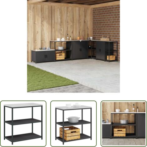 Stoccaggio in cucina -  Stoccaggio in cucina Nero 60 x 50 x 92 cm Acciaio