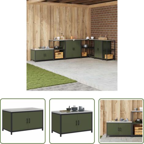 Stoccaggio in cucina -  Stoccaggio in cucina Verde oliva 60 x 50 x 92 cm Acciaio