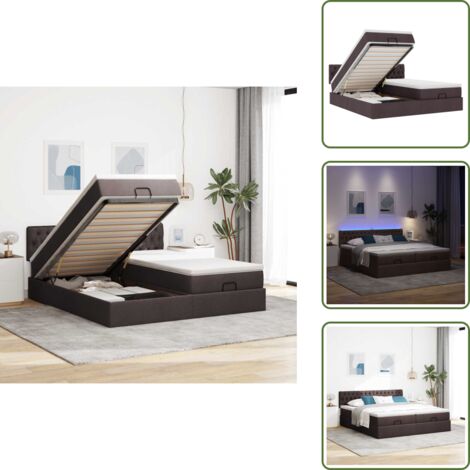 Stoccaggio sotto il letto - vidaXL Struttura Letto Pouf con Materassi 180x200 cm in Tessuto - Coprimaterasso lavabile