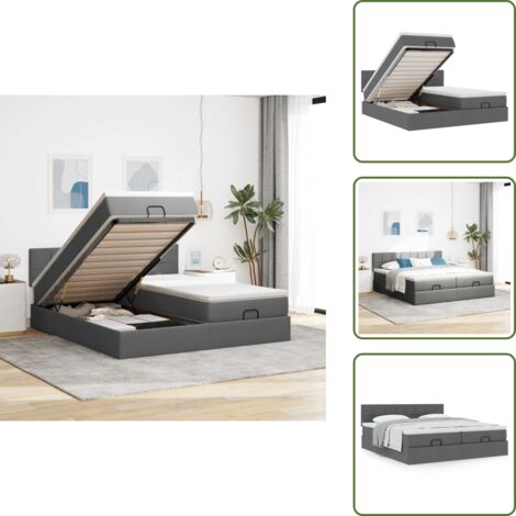 Stoccaggio sotto il letto - vidaXL Struttura Letto Pouf con Materassi 200x200 cm in Tessuto - Letto matrimoniale