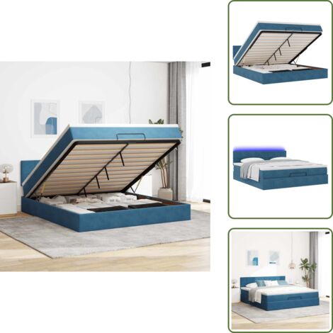 Stoccaggio sotto il letto - vidaXL Struttura Letto Pouf con Materasso 180x200 cm in Velluto - Coprimaterasso lavabile