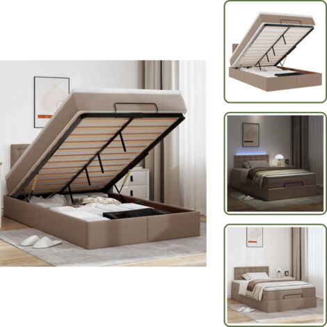 Stoccaggio sotto letto - vidaXL Struttura Letto Pouf con Materasso 120x200 cm Similpelle - Coprimaterasso