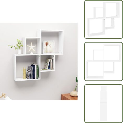 Stoccaggio - vidaXL Mensola da Parete a Cubo Bianca 80x15x78,5 cm in Multistrato - Arredamento