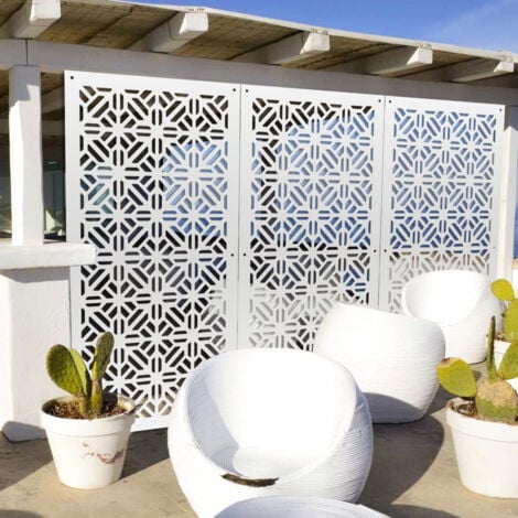 STOCCOLMA - Pannello in PVC traforato - Parasole - Colore: bianco - Misura: 50x150 cm