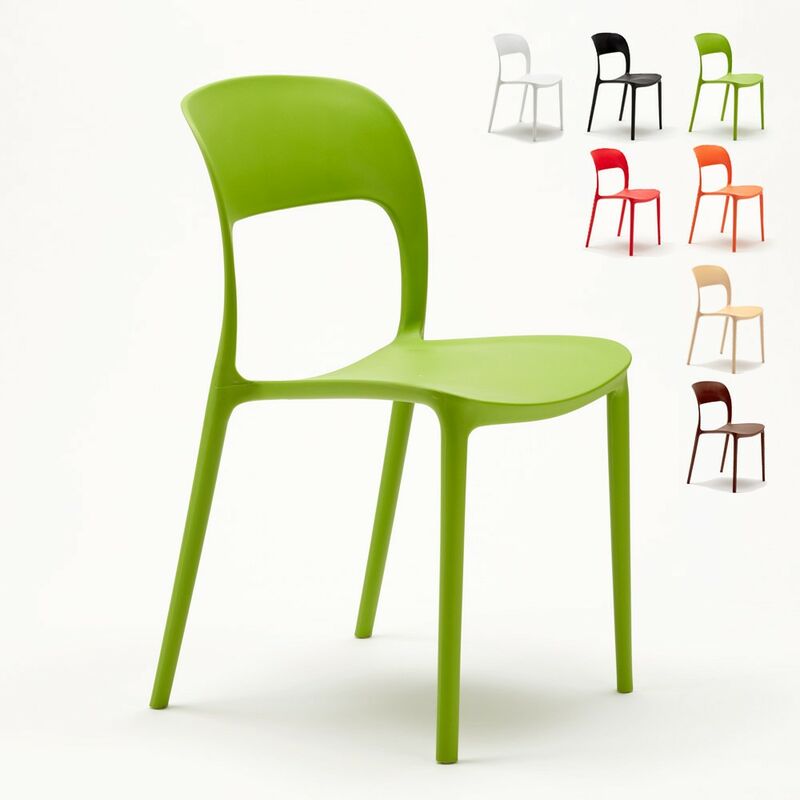 Lot de 24 Chaises pour restaurant et bar en polypropylène | Vert