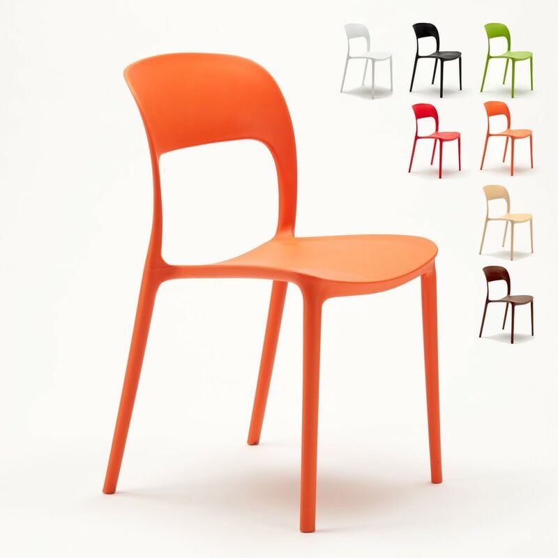 Lot de 24 Chaises pour restaurant et bar en polypropylène | Orange