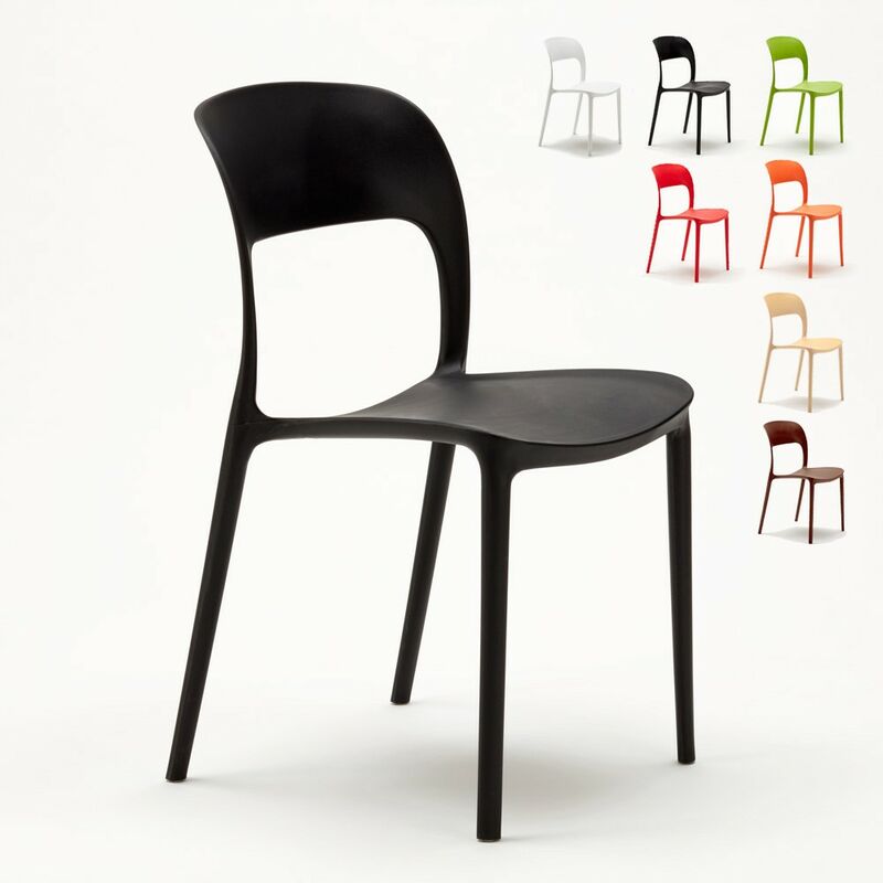 Lot de 24 Chaises pour restaurant et bar en polypropylène | Noir