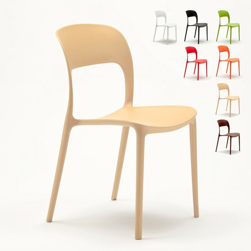 Lot de 24 Chaises pour restaurant et bar en polypropylène | Beige