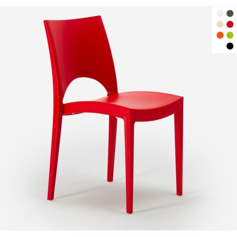 Stock 24 Silla de cocina Paris Grand Soleil de Polipropileno Apilable - Rojo