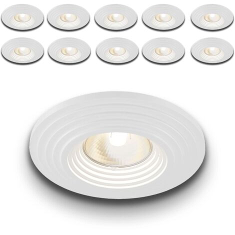 STOCK n.10 Portafaretti In Gesso Ceramico spirale ad incasso Diametro 120  35W GU10 IP20