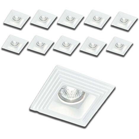STOCK n.10 Portafaretto In Gesso Ceramico spirale  120x120mm  35W GU10 IP20