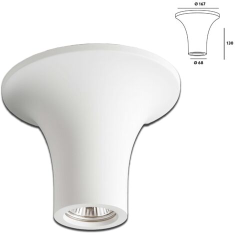 STOCK Portafaretto In Gesso Ceramico Cono 167x130x68mm 40W GU10 IP20