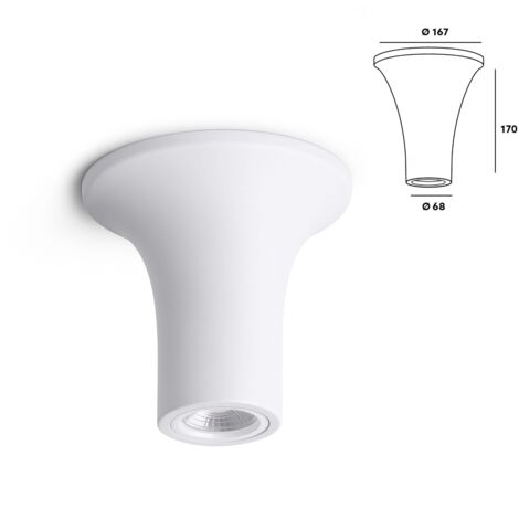STOCK Portafaretto In Gesso Ceramico Cono 167x170x68mm 40W GU10 IP20